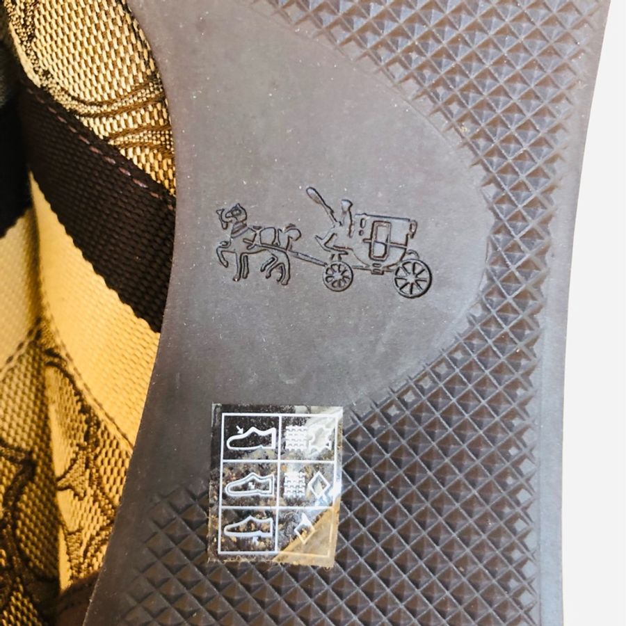 Coach Kelson 簽名運動鞋女式棕色絨面革帆布鞋尺碼8-5