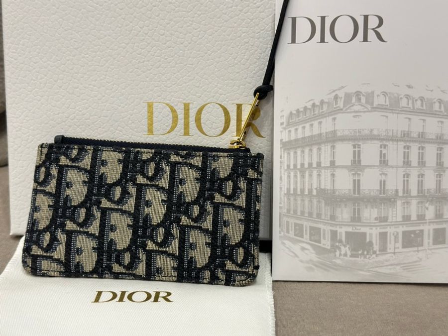 Dior 九成新/ 經典老花/ 小錢包/鑰匙包-0
