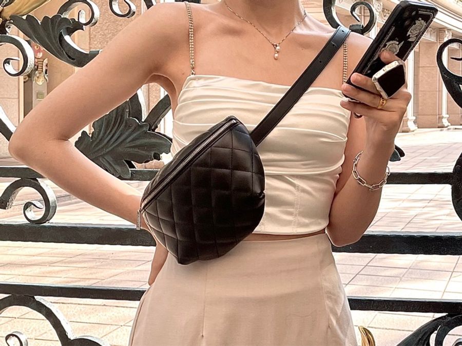 #CHANEL 經典菱格紋小牛皮拉鍊 #腰包 / #胸口包 / #櫃姐包 / #員工包-3