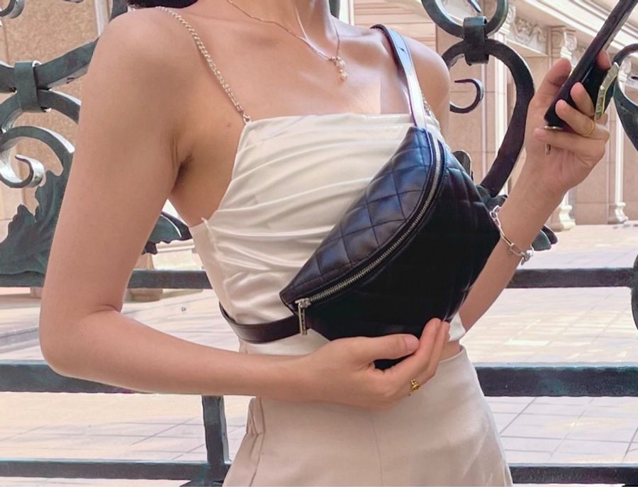 #CHANEL 經典菱格紋小牛皮拉鍊 #腰包 / #胸口包 / #櫃姐包 / #員工包-26