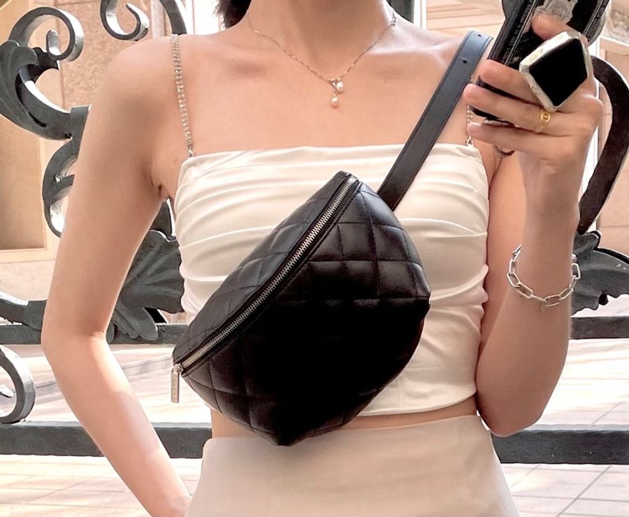 #CHANEL 經典菱格紋小牛皮拉鍊 #腰包 / #胸口包 / #櫃姐包 / #員工包-27