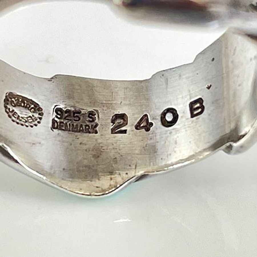 GEORG JENSEN喬治傑生編號 240B 古典戒指純銀戒指 12號-1