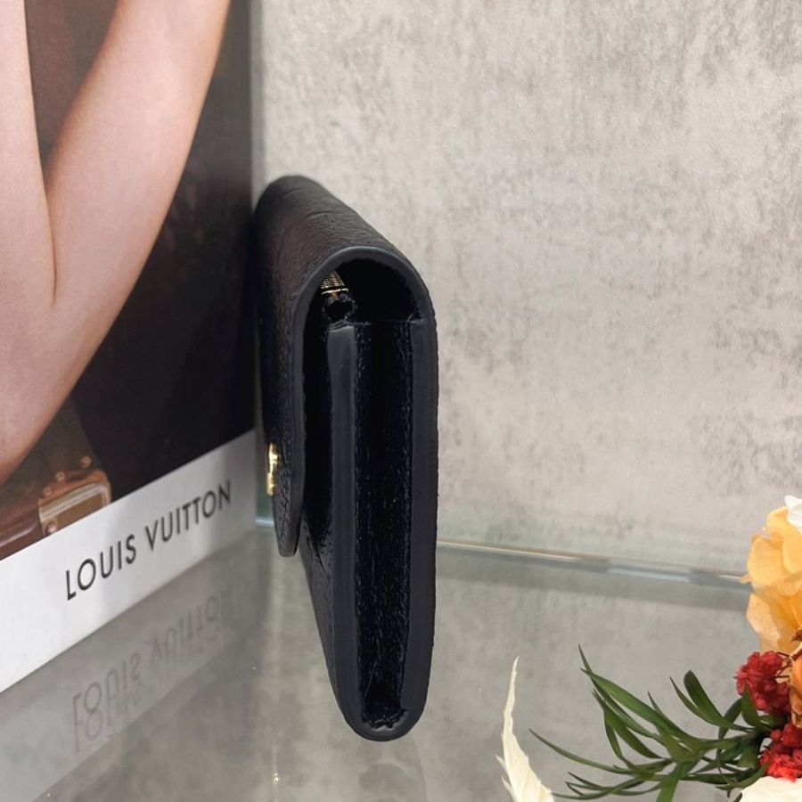 Louis Vuitton LV 晶片款 黑色 全皮壓紋 二折零錢包/短夾/皮夾-2