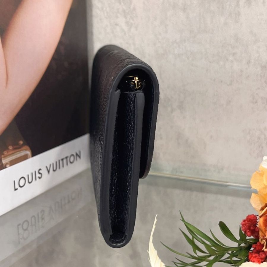 Louis Vuitton LV 晶片款 黑色 全皮壓紋 二折零錢包/短夾/皮夾-3