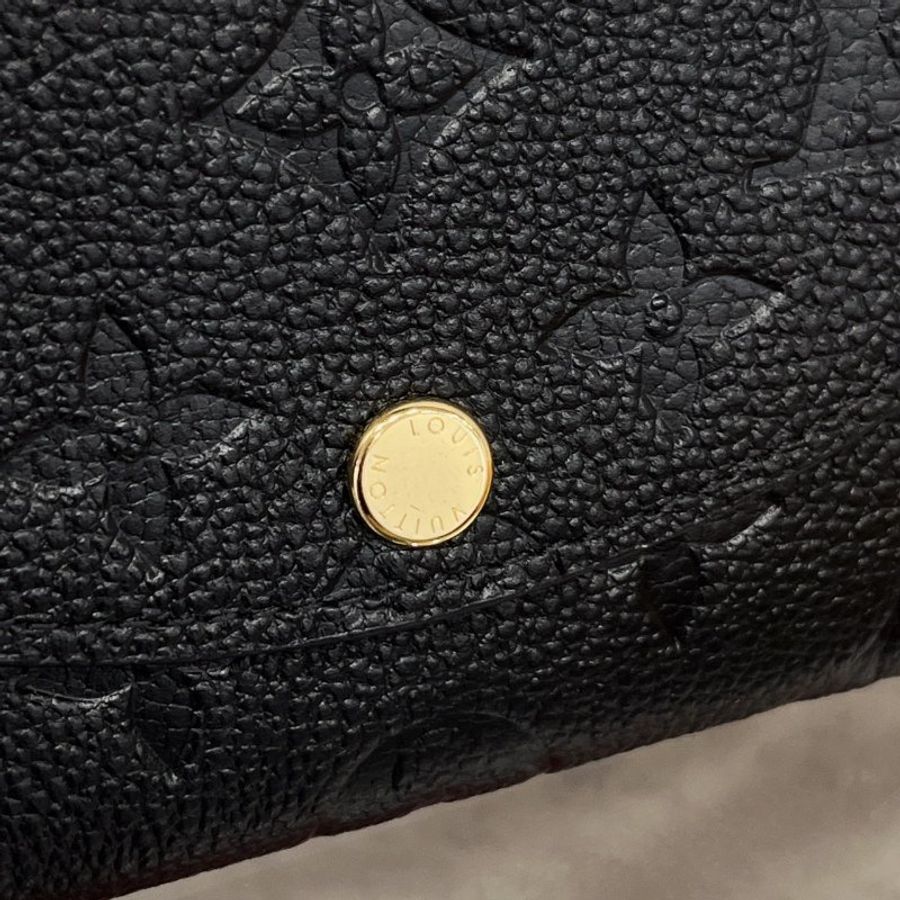 Louis Vuitton LV 晶片款 黑色 全皮壓紋 二折零錢包/短夾/皮夾-4