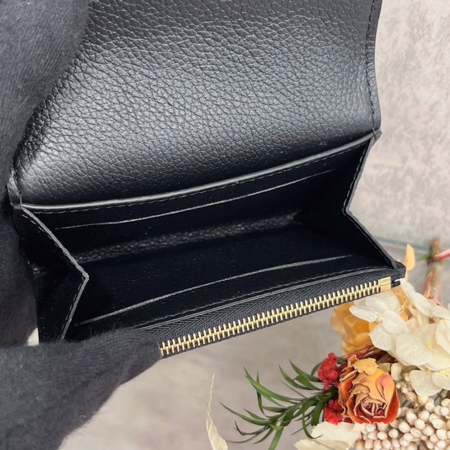 Louis Vuitton LV 晶片款 黑色 全皮壓紋 二折零錢包/短夾/皮夾-5