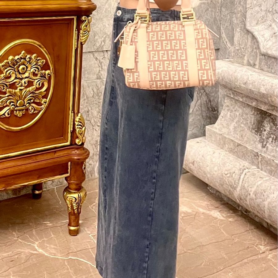 FENDI 芬迪迷你波斯頓包 粉藕色-1