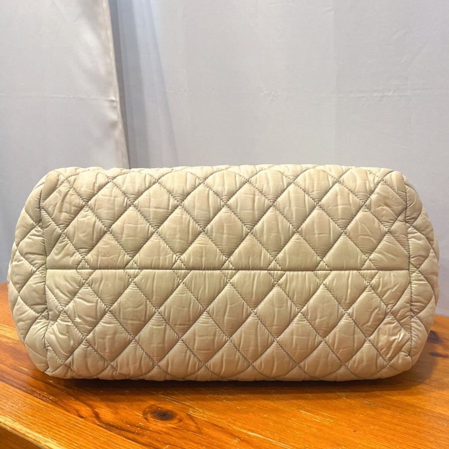 CHANEL 香奈兒 米白色菱格紋空氣包/肩背包/手提包-6