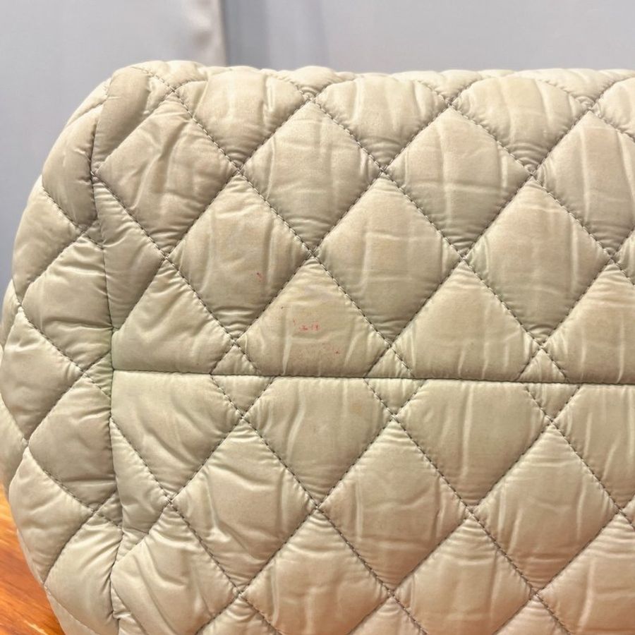 CHANEL 香奈兒 米白色菱格紋空氣包/肩背包/手提包-7