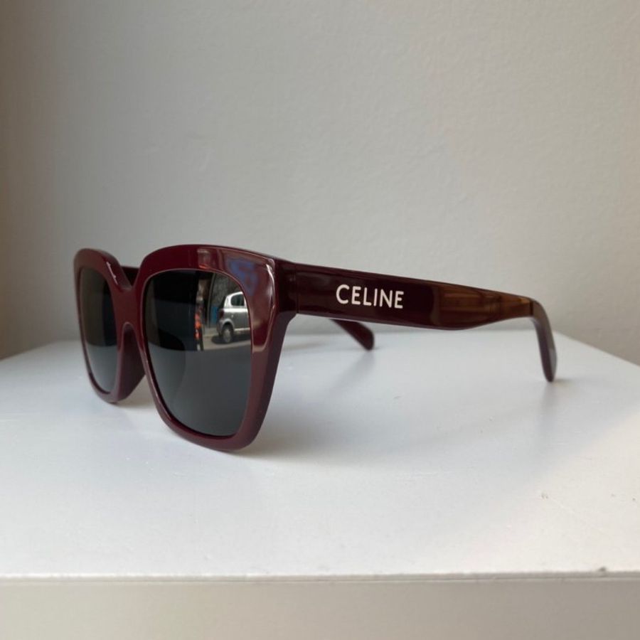 Celine 膠囊系列 深酒紅素面文字款-2
