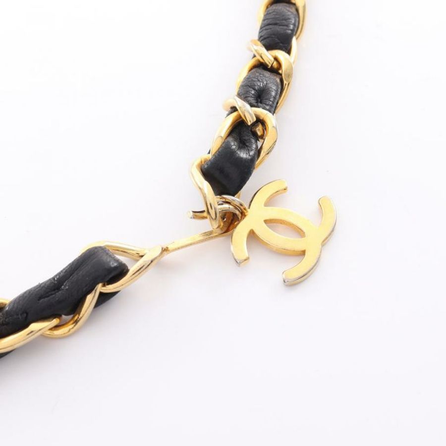 【日本直送】 中古CHANEL[BC]Mini mini matelasse 小物袋 小羊皮 黑色 黃金五金 チェーンベルト付き-1