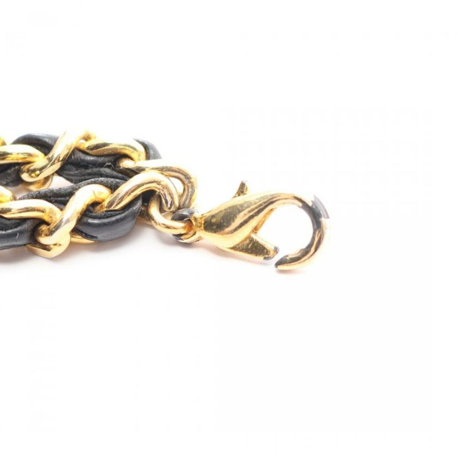 【日本直送】 中古CHANEL[BC]Mini mini matelasse 小物袋 小羊皮 黑色 黃金五金 チェーンベルト付き-5