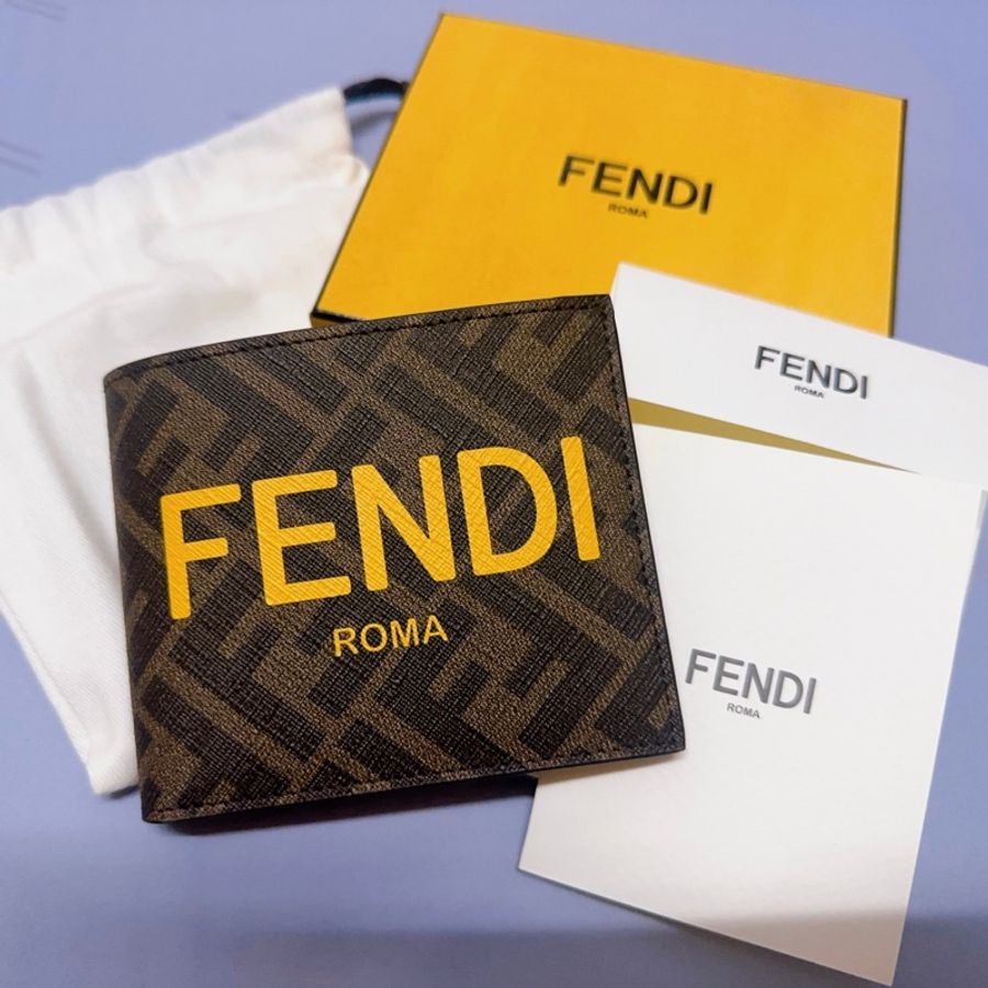 全新 Fendi 芬迪 皮夾 FF logo 短夾-0