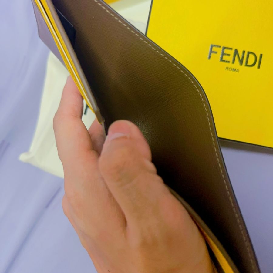 全新 Fendi 芬迪 皮夾 FF logo 短夾-3
