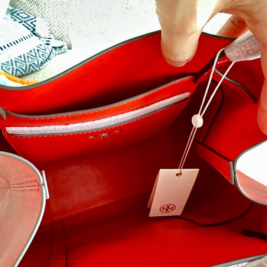 ~~TORY BURCH Block-T Bucket Bag 紅色 真皮水桶肩背包~~-5