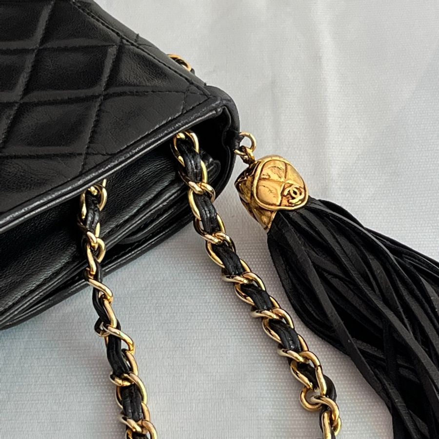 CHANEL vintage - 流蘇金球雙蓋鏈包-6