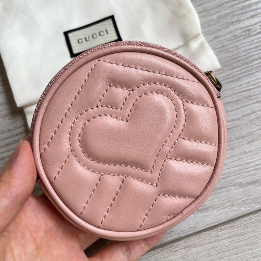 Gucci Marmot 粉色鑰匙零錢包-10