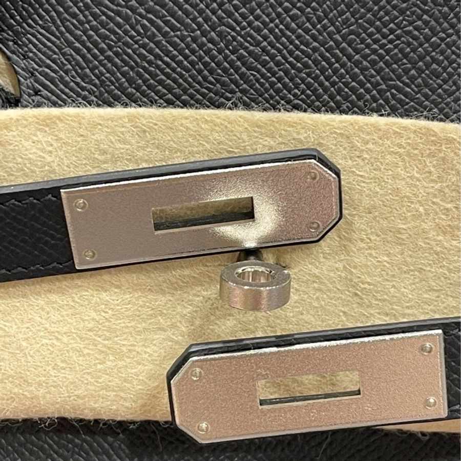 Hermes愛馬仕Birkin 30cm Eposm內縫牛皮柏金包 黑/B刻/銀釦-17