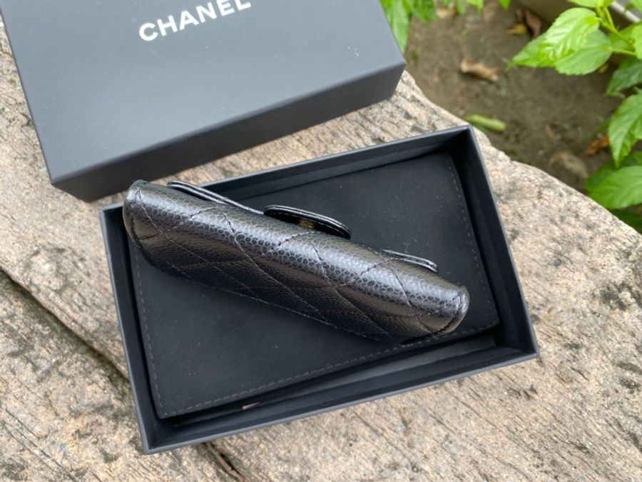 近新CHANEL香奈兒 AP0214 黑色荔枝coco金色logo翻蓋卡夾後有夾層款~晶片款-5