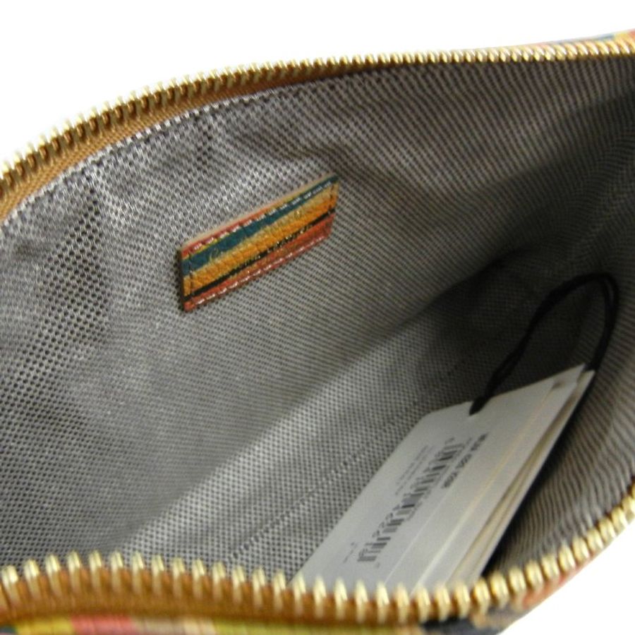 金鐸精品~2286 PAUL SMITH 保羅·史密斯 多彩條紋小牛皮 手拿包 全新品-5