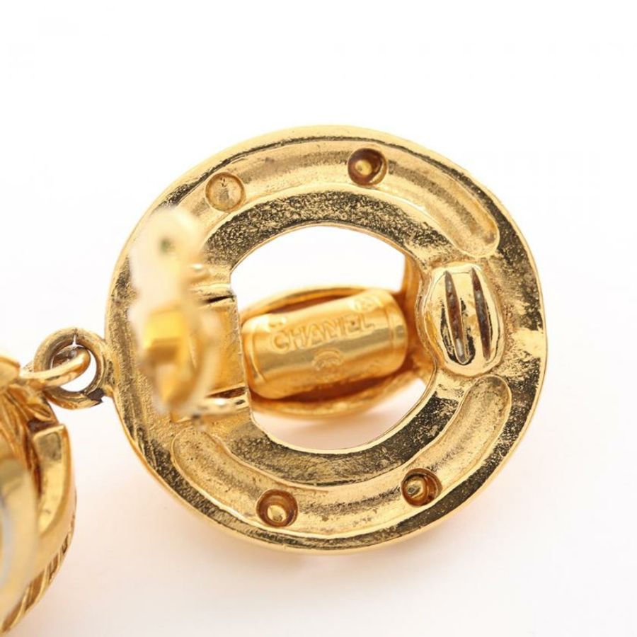 【日本直送】 中古CHANEL[BC]雙C標誌 耳環 鍍金 金色 vintage-6