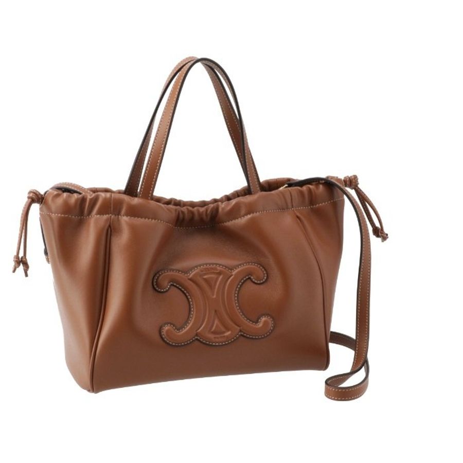 Celine 111013 Cuir Triomphe 凱旋門小款索繩包 黃褐色 (當季熱門新品 下單前請先詢問)-3