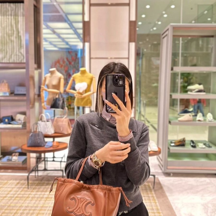 Celine 111013 Cuir Triomphe 凱旋門小款索繩包 黃褐色 (當季熱門新品 下單前請先詢問)-9