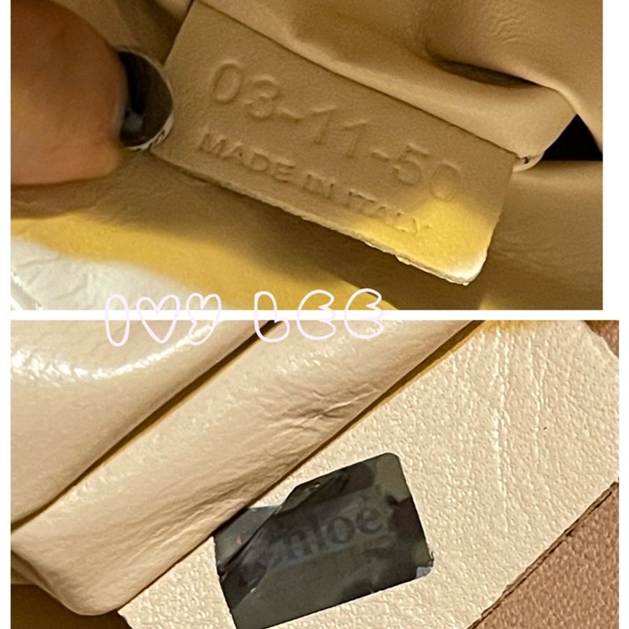 Chloe 粉膚桃色皮革 Rachel 金色 蝴蝶結 斜揹包 肩背包 二手精品-16