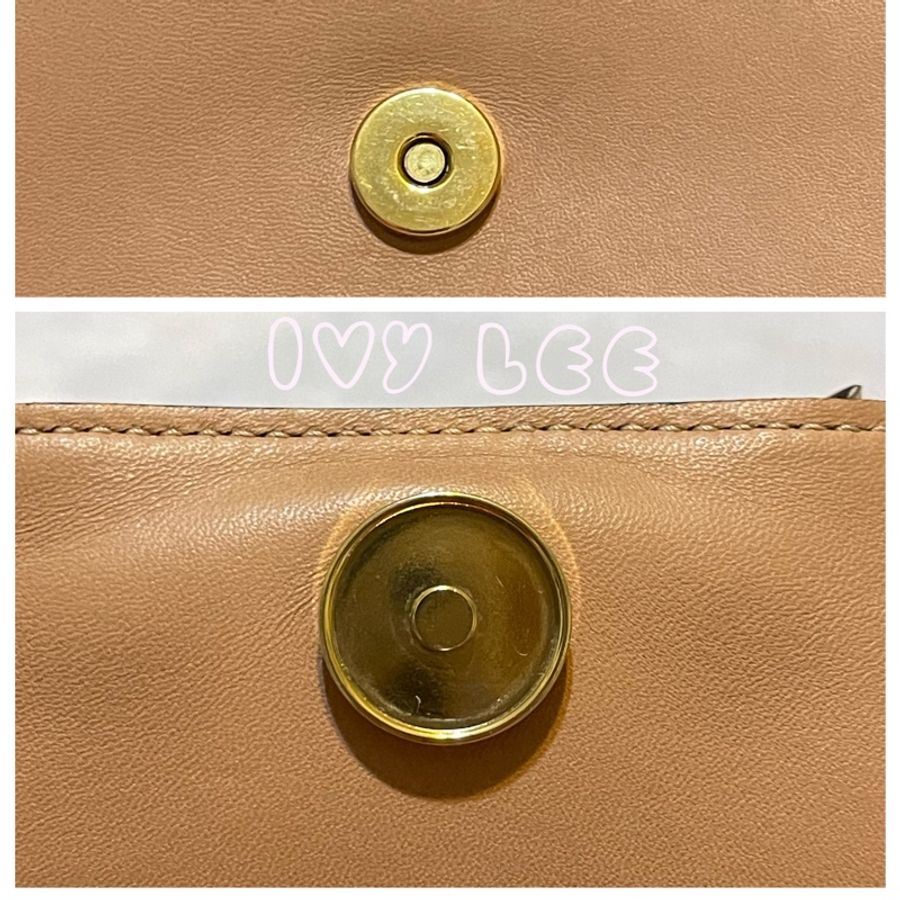 Chloe 粉膚桃色皮革 Rachel 金色 蝴蝶結 斜揹包 肩背包 二手精品-18