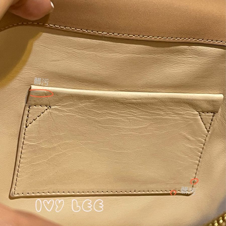 Chloe 粉膚桃色皮革 Rachel 金色 蝴蝶結 斜揹包 肩背包 二手精品-23