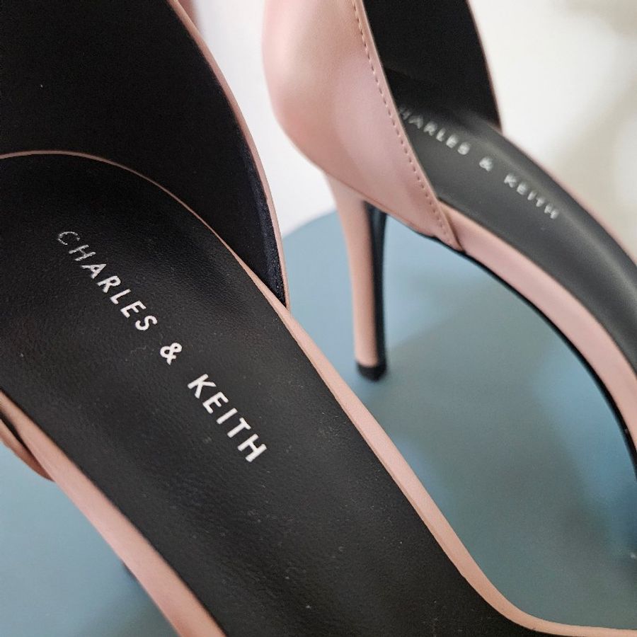 CHARLES & KEITH 官網限定 糖粒帶細跟涼鞋 -膚色 高跟涼鞋 CK鞋款 CK-1