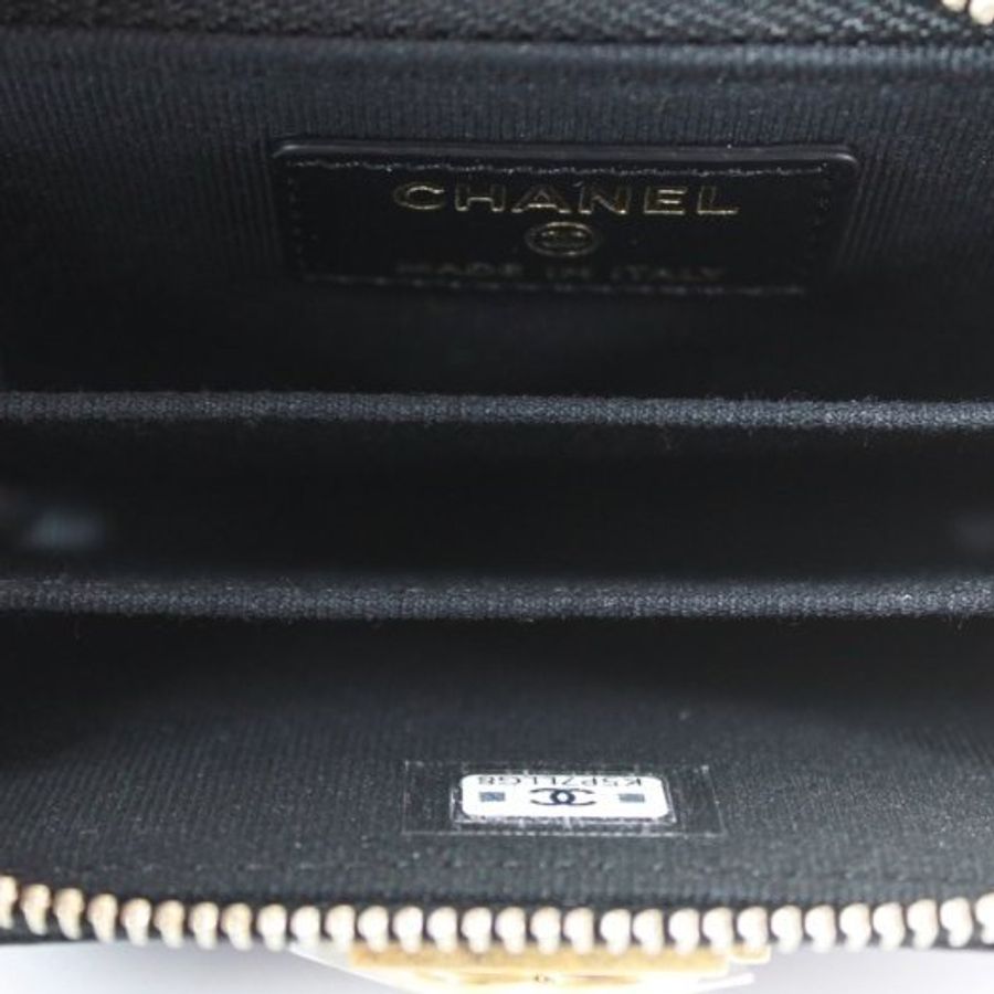 【巴黎站二手名牌專賣】＊全新現貨＊CHANEL 真品＊A80602 BOY系列黑荔枝牛皮復古金釦拉鍊零錢包-3