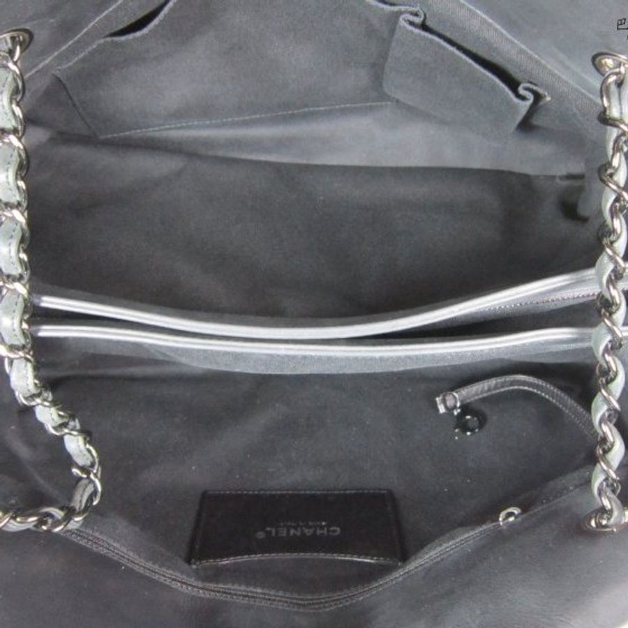 【巴黎站二手名牌專賣店】＊現貨＊CHANEL 香奈兒 真品＊霧灰黑菱格購物包-3
