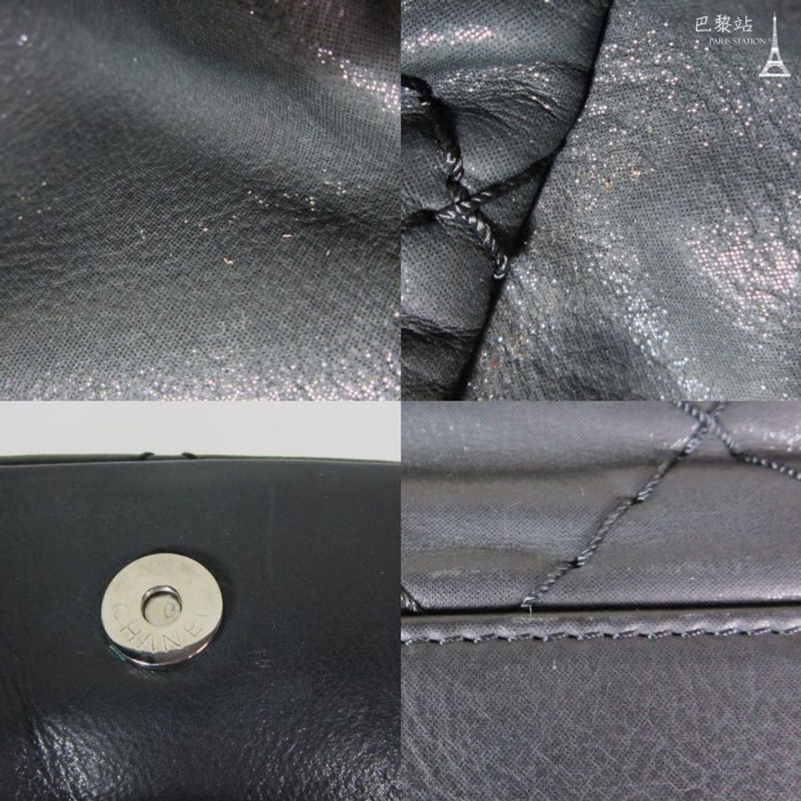 【巴黎站二手名牌專賣店】＊現貨＊CHANEL 香奈兒 真品＊霧灰黑菱格購物包-6