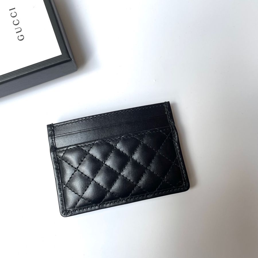 Gucci黑皮gg logo卡夾-2