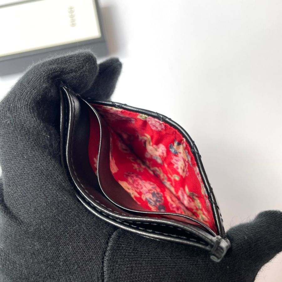 Gucci黑皮gg logo卡夾-4