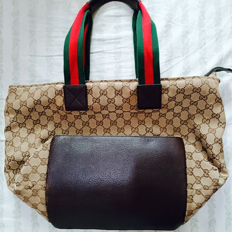 Gucci 老花經典大托特包#Gucci #托特包 #經典老花 #二手九成新-7