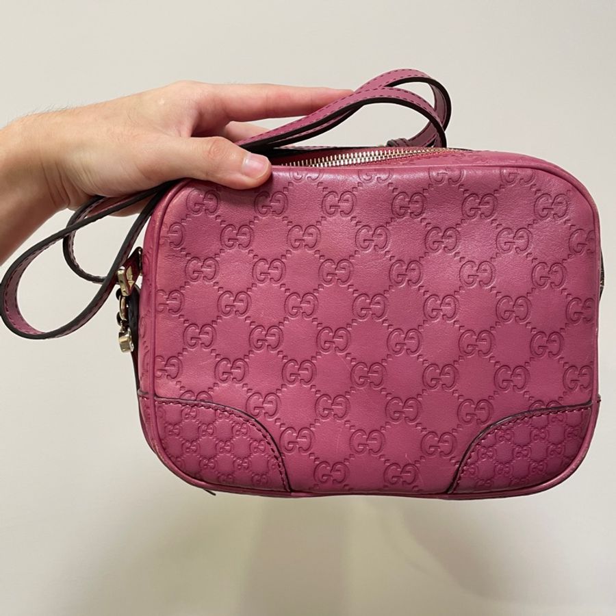 Gucci 桃紅色女用斜背包 約6-7成新-1