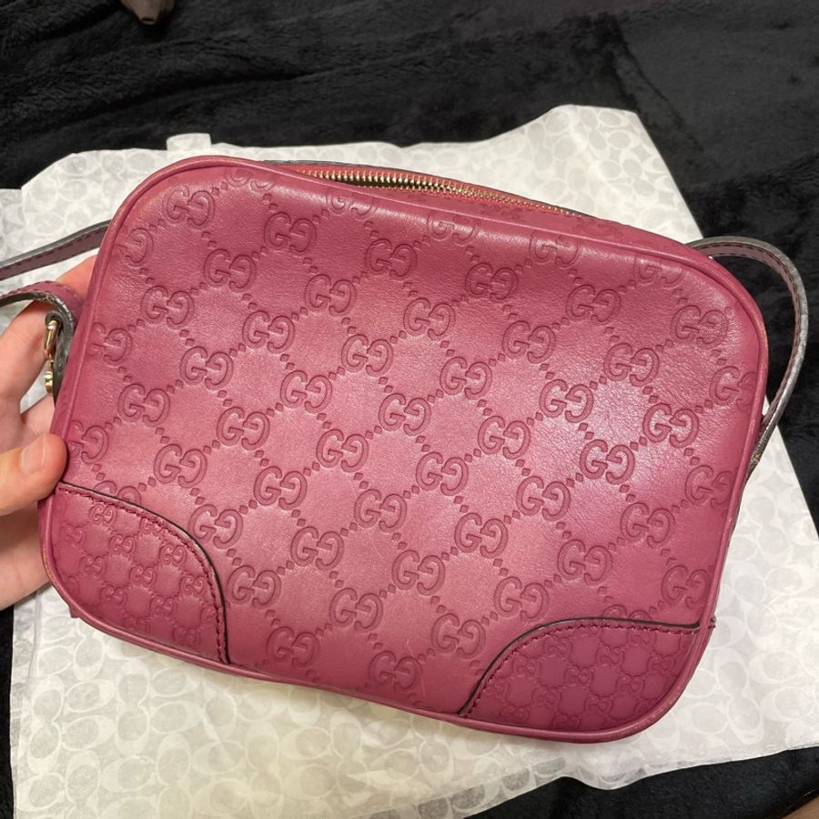 Gucci 桃紅色女用斜背包 約6-7成新-5