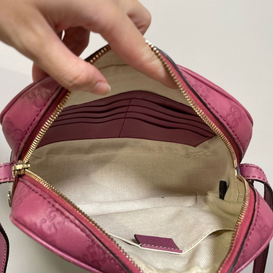 Gucci 桃紅色女用斜背包 約6-7成新-9