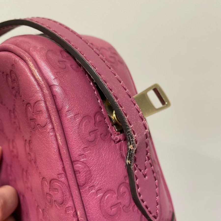 Gucci 桃紅色女用斜背包 約6-7成新-15