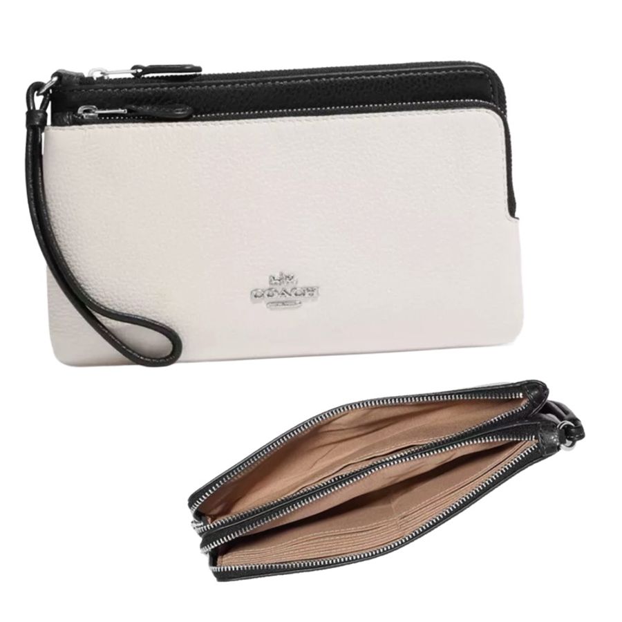 [COACH] Coach立體馬車LOGO大小雙層L拉鍊大手拿包 [美國正品 現貨在台]-4