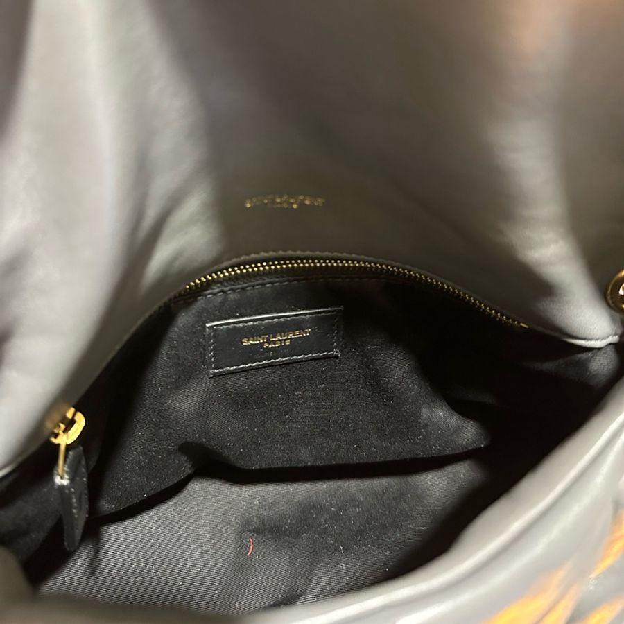 YSL 聖羅蘭 Puffer bag 小型絎縫納帕皮手袋 二手近全新 風暴色(大象灰)-13