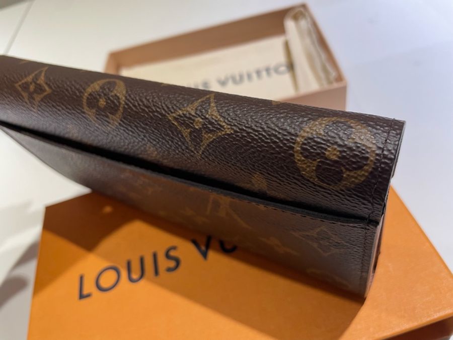 LV 老花 雙折長錢包 棕色 誠可議-0