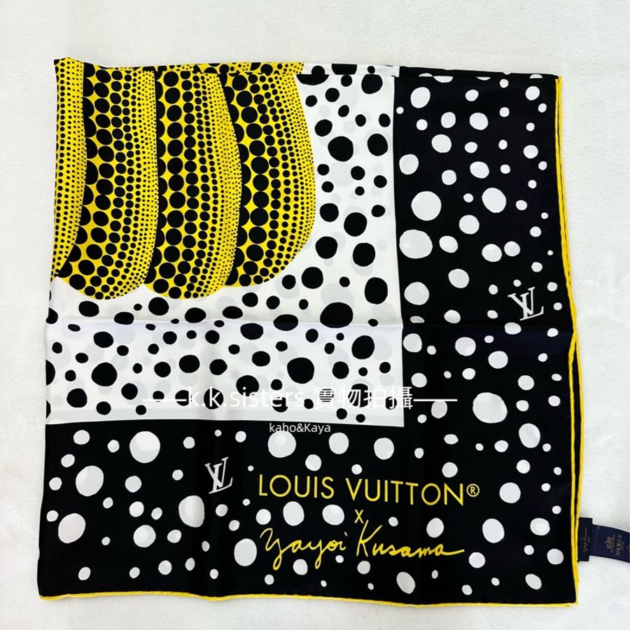 LV YK 草間彌生 南瓜絲巾 90x90-3