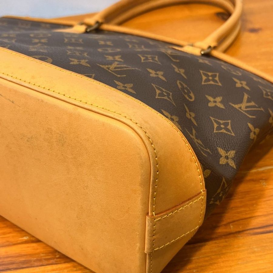 Louis Vuitton LV 老花字紋 橫式大lockit 手提包/肩背包-5