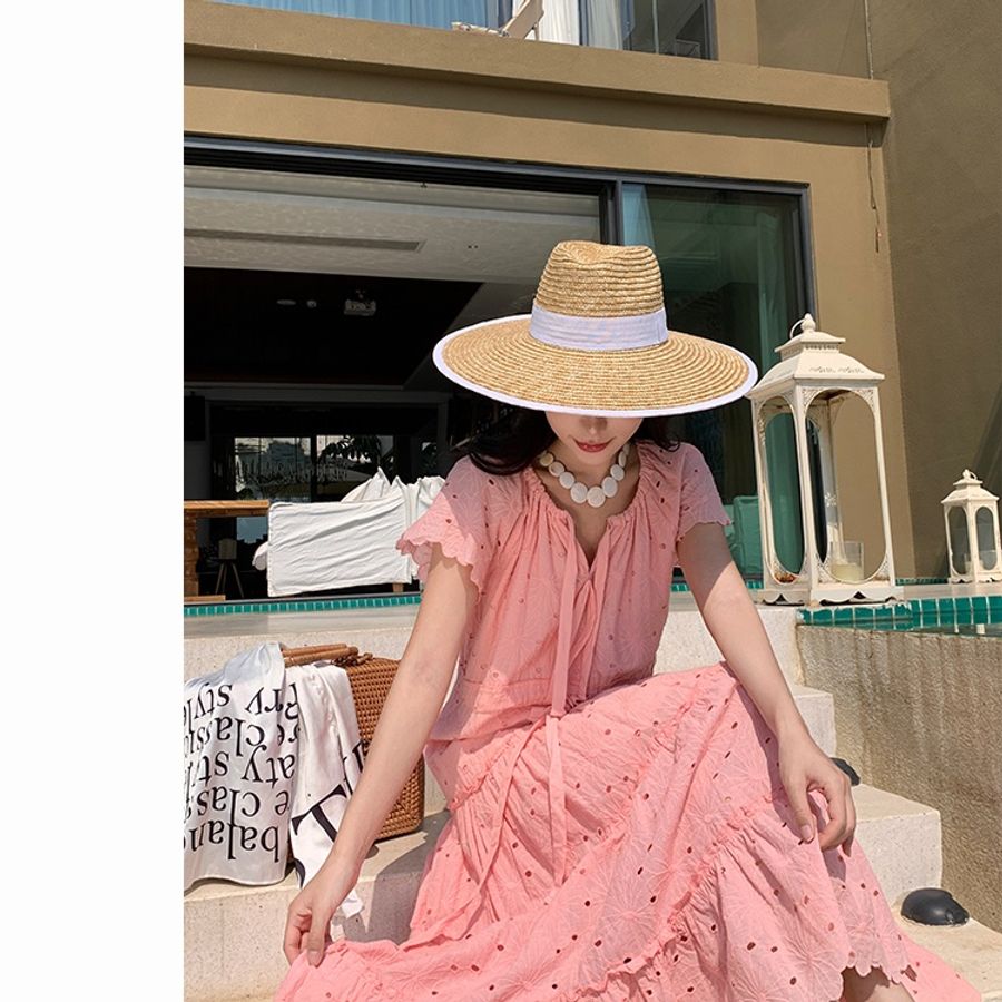 👗👗粉橘色立體蕾絲棉質洋裝👗👗-3