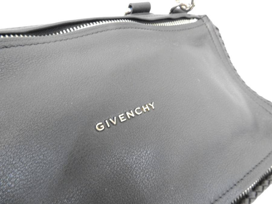 GIVENCHY 紀梵希 粒面山羊皮pandora 斜背包/黑色-3