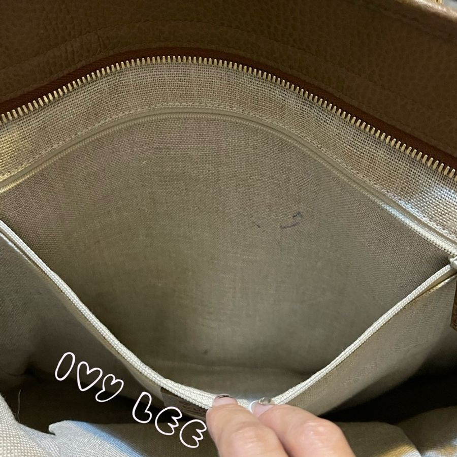 GUCCI GUCCI BREE GG提花布 咖啡色皮革邊肩背托特包 449242 二手精品-8