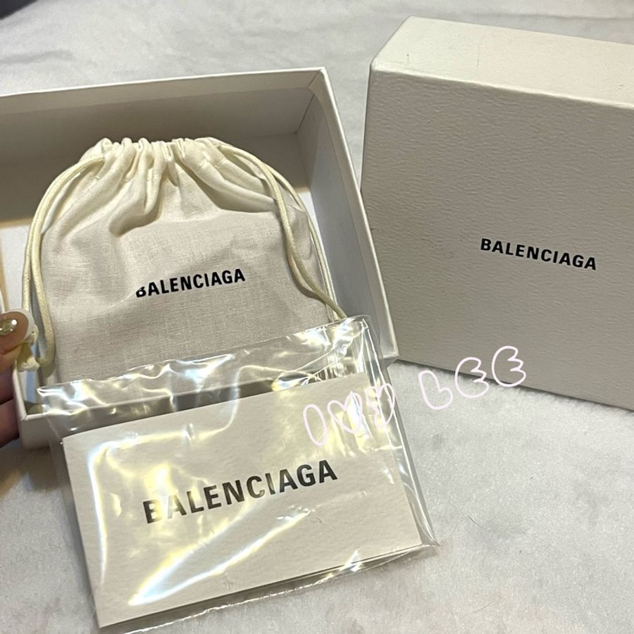 BALENCIAGA 迷你三折錢包 516402 小牛皮 仙氣桃紅 近新二手 精品-13